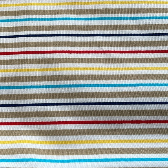 Taupe, white, multi color striped sewing fabric, soft canvas 60" wide, 2 yards - Picture 1 of 4